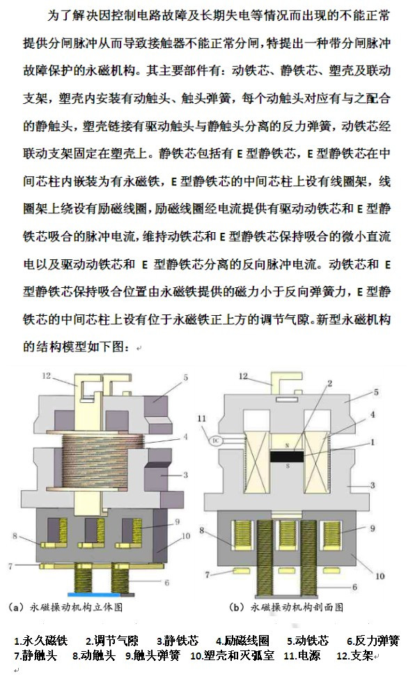 帶分閘脈沖故障保護的永磁機構（一）